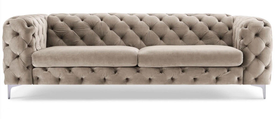Chesterfield Sofa Dreisitzer Braun Couchen Möbel Textil Wohnzimmer Couch Samt