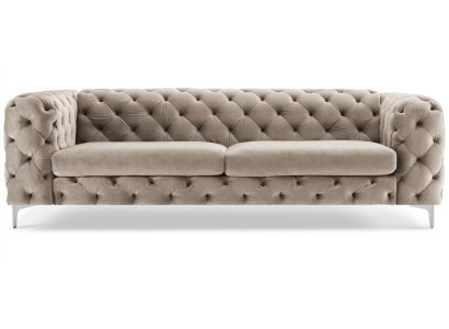 Chesterfield Sofa Dreisitzer Braun Couchen Möbel Textil Wohnzimmer Couch Samt