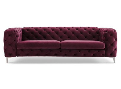 Chesterfield Sofa Dreisitzer Burgund Kreative Möbel Textil Stoff Wohnzimmer Neu