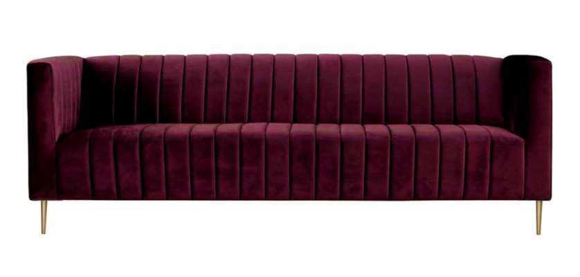 Burgund Sofa Dreisitzer Stoff Wohnzimmer Design Couchen Polster Modern Bordaux