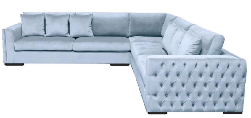 Ecksofa Blau Wohnlandschaft Couch Eckgarnitur Polster Couchen Möbel Design Neu