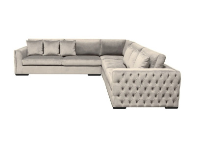 Ecksofa Beige Wohnlandschaft Couch Eckgarnitur Polster Neu Samt Möbel Design
