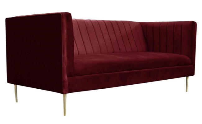 Bordaux rot Luxus Couch Polster sofa burgund zweisitzer sofas couchen wohnzimmer