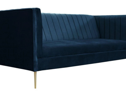Zweisitzer Sofa Sofas Textil Navy Blau Stoff Wohnzimmer Design Couchen Polster