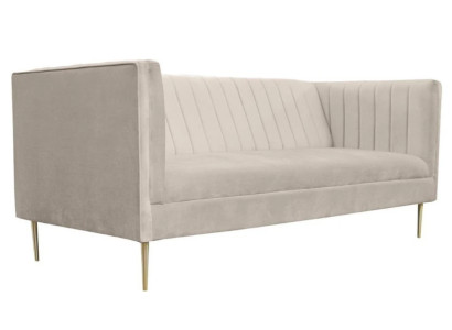 Italienische Möbel Dreisitzer Modern Design Couchen Sofa Textil Stoff Samt Beige