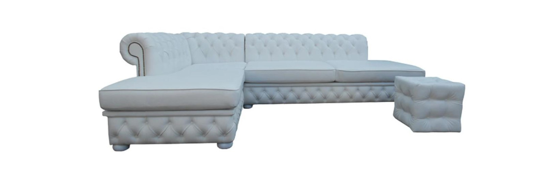 Hellblau Ecksofa Hocker Big Textil Stoff Chesterfield Sofas Sofas Möbel 2tlg.