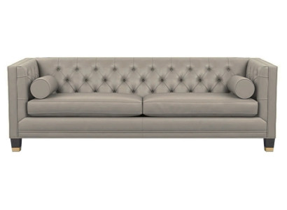 Taupe Dreisitzer Chesterfield Modern Design Couchen Leder Sofa Stoff Möbel Neu