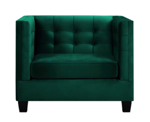 Sessel Chesterfield Wohnzimmer Modern Textil Stoff Grün Kreative Möbel Neu