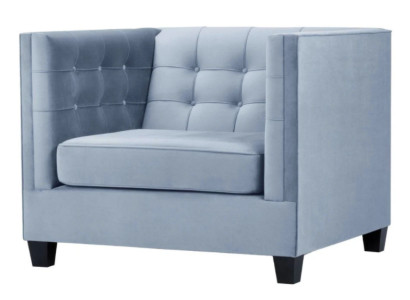 Blauer Chesterfield Sessel Wohnzimmer Textil Stoff Kreative Möbel Modern