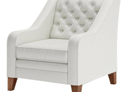 Sessel Textil Stoff Weiß Kreative Möbel Neu Wohnzimmer Modern Chesterfield