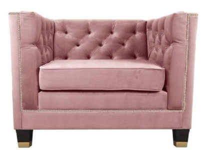 Sessel Chesterfield Textil Stoff Lila Kreative Möbel Neu Wohnzimmer Modern