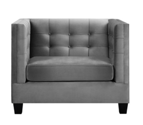 Sessel Chesterfield Textil Stoff Grau Neu Wohnzimmer Modern Kreative Möbel Loft