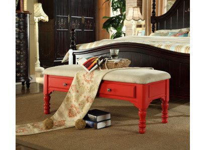 Sitz Polster Bank Polster Hocker Bank Textil Holz Stil Designer Fußhocker Neu