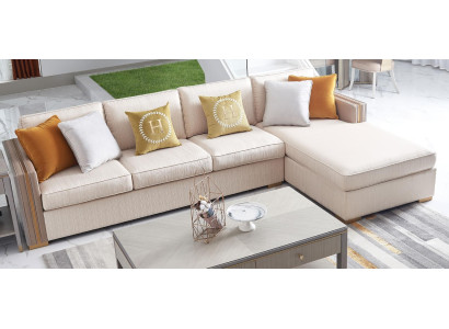 Ecksofa Textil Eck Wohnlandschaft Design Luxus Sofa Couch Eckgarnitur Möbel Neu