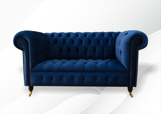 Klassische Textil Couch - Samt Chesterfield Stoff Sofa 2 Sitzer Neu jvmoebel ®