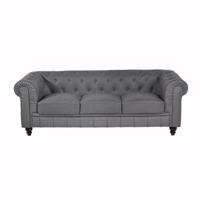 Couch Grau Chesterfield Büro Sofa Emfpangs Couchen Leder Textil Neu jvmoebel ®