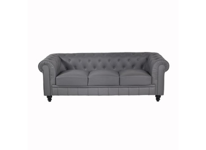 Couch Grau Chesterfield Büro Sofa Emfpangs Couchen Leder Textil Neu jvmoebel ®