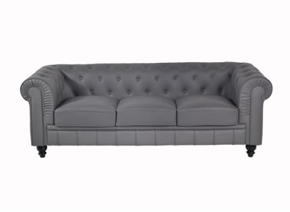 Couch Grau Chesterfield Büro Sofa Emfpangs Couchen Leder Textil Neu jvmoebel ®