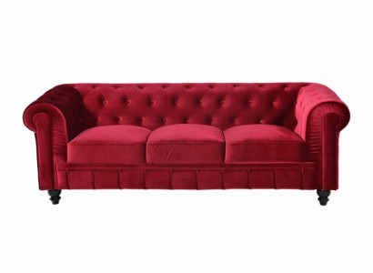 jvmoebel ® - Leder Sofa Couch - Rote Polster Dreisitzer Couch Garnitur 3er Neu