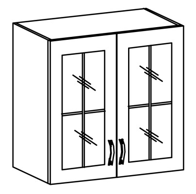 Klassisches Design der Hängevitrine aus Holz und Glas