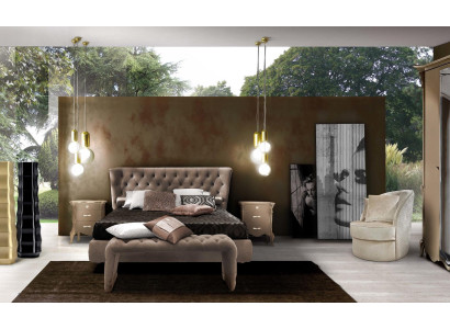 Schlafzimmer 3 tlg. Set Bett 2x Nachttisch Konsole Betten Doppel Hotel Polster