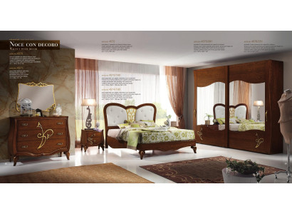 Schlafzimmer Bett Nachttisch Kleiderschrank Kommode Spiegel Neu Luxus Set 6tlg
