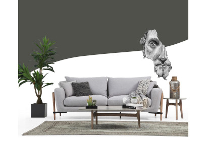 Viersitzer Sofa 4 Sitzer Stoff Sofas Modern Design Wohnzimmer Grau