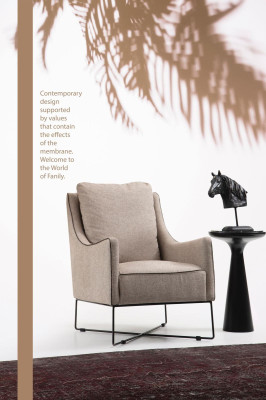 Ohrensessel Sessel Sitzer Cocktailsessel Stoff Wohnzimmer Modern Beige