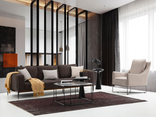 Zweisitzer Sofa 2 Sitzer Stoff Sofas Modern Design Wohnzimmer Grau
