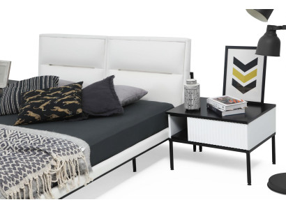 Nachttisch Nachtschränkchen Holz Modern Tisch Weiß Schlafzimmer Design