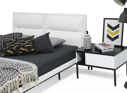 Nachttisch Nachtschränkchen Holz Modern Tisch Weiß Schlafzimmer Design