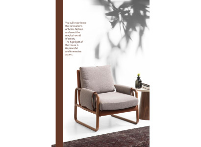 Sessel Ohrensessel Stoff Grau Wohnzimmer Polyester 1 Sitzer Modern Neu