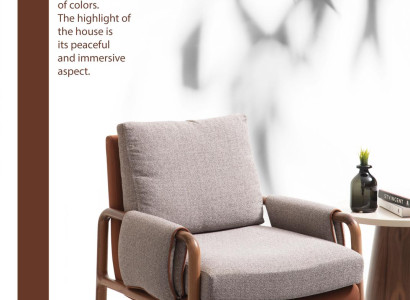 Sessel Ohrensessel Stoff Grau Wohnzimmer Polyester 1 Sitzer Modern Neu