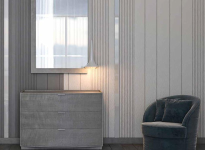 Kommode mit Spiegel Anrichte Sideboards Holz Schrank Möbel Kommoden Grau Neu