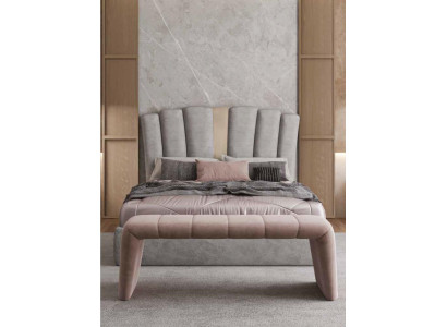 Bettrahmen Design Polster Bett Designer Möbel Grau Neu Betten Schlafzimmer Luxus