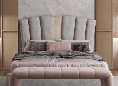 Bettrahmen Design Polster Bett Designer Möbel Grau Neu Betten Schlafzimmer Luxus