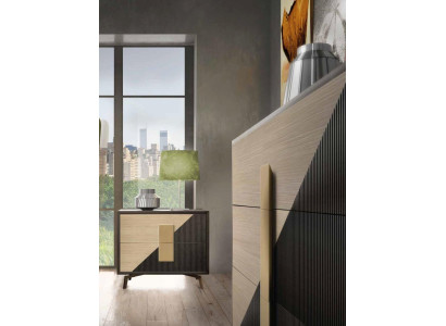 Luxus Nachttisch Konsolen Beistelltisch Holz Möbel Schlafzimmer Braun Metall Neu