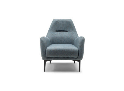 Sessel Ohrensessel Stoffsessel Grau Polster Wohnzimmer Einsitzer Sitz