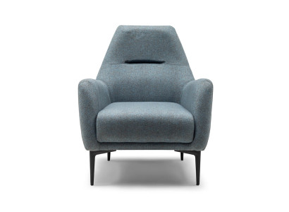 Sessel Ohrensessel Stoffsessel Grau Polster Wohnzimmer Einsitzer Sitz