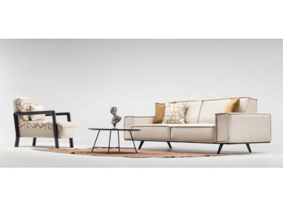 Komplette Sofa Stoffsofa Zweisitzer Sessel Beige Polstersofa Moderne