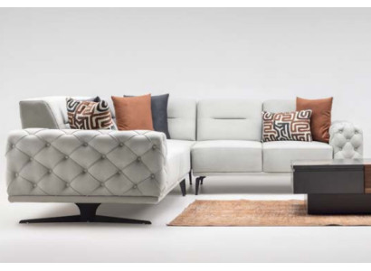 Ecksofa L form Polstersofa Stoffsofa Couch Grau Sofa Moderne Stoff