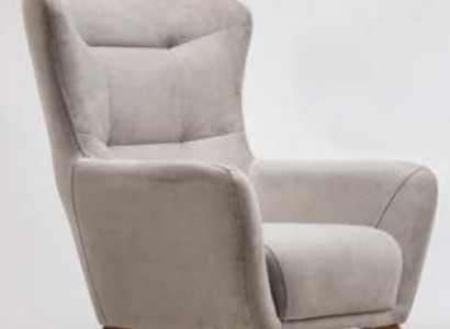 Ohrensessel Sessel Wohnzimmer Stoffsessel Grau Polster Einsitzer Sitz