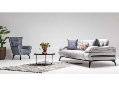 Designer Wohnzimmer Sitz Möbel Luxuriöser Dreisitzer Einsitzer 2tlg Set