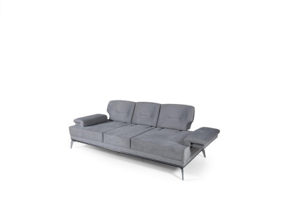 Sofa Stoffsofa Design Dreisitzer Grau 3 Sitzer Polstersofa Couch