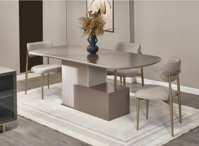 Esszimmer Essecke Essgruppe Esstisch Stühle Holz Beige 7tlg Tisch