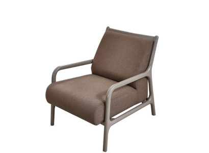 Klassischе Polstersessel Sessel Stoffsessel Stoff Holz Beige Einsitzer