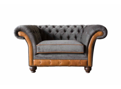 Chesterfield Design Sessel Couch Polster Textil Couchen Ohrensessel