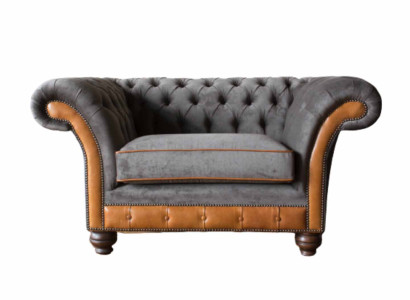 Chesterfield Design Sessel Couch Polster Textil Couchen Ohrensessel