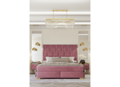 Beiges Schlafzimmer Set Doppelbett Kleiderschrank Kommode 2x Nachttische