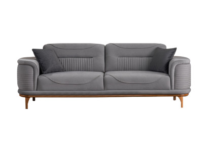 Modernes Graues Sofa Hochwertiges Textil für ein Wohnzimmer Neu